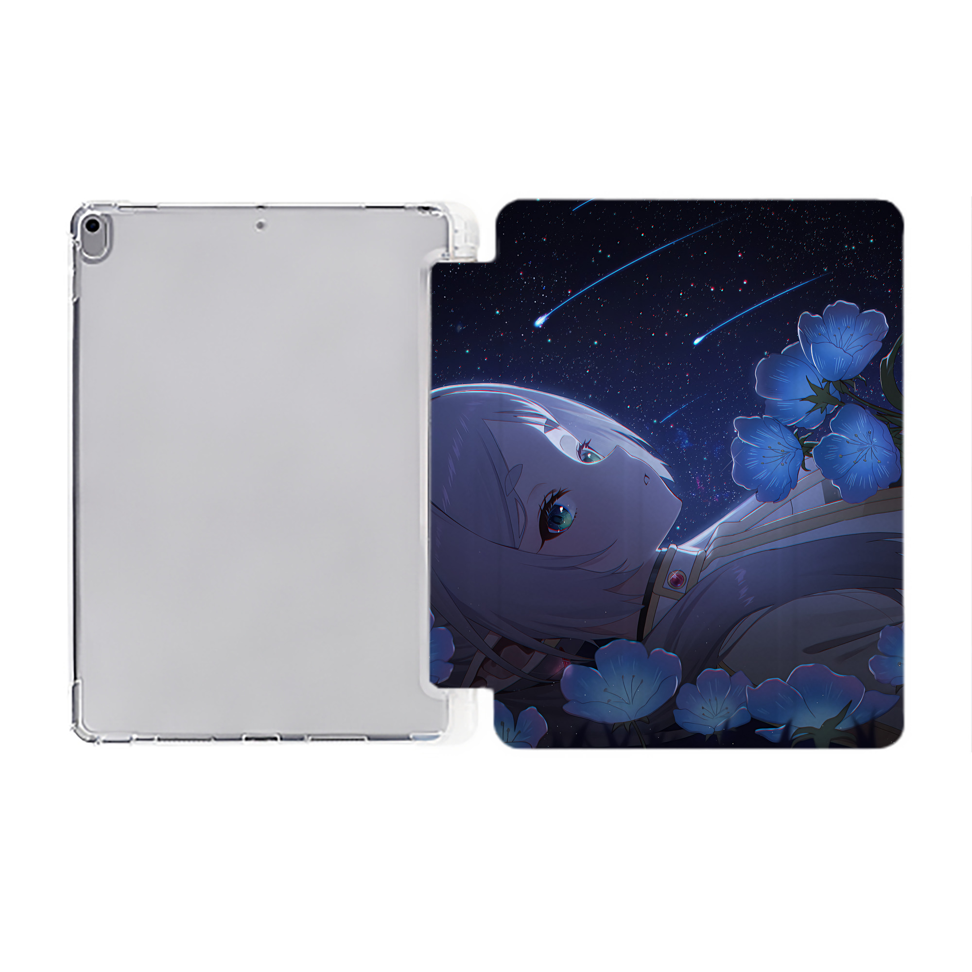 （画像用） 葬送のフリーレン Frieren IPad ケース ペン収納付き 三つ折りスタンド PUレザー×シリコン 対応機種9.5/10.5/10.9インチ